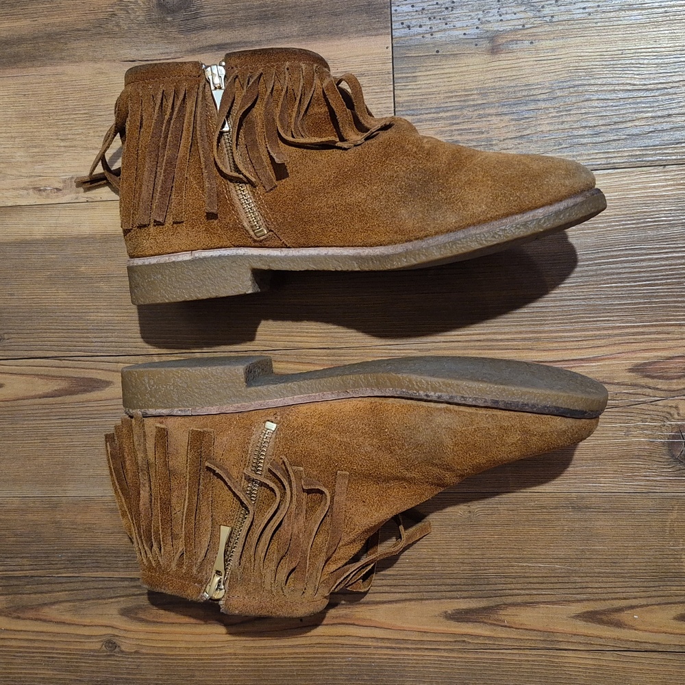 KATE SPADE 'Betsie' Suede Flat Boho Fringe Ankle Boots, Size 8.5M - Picture 2 of 16